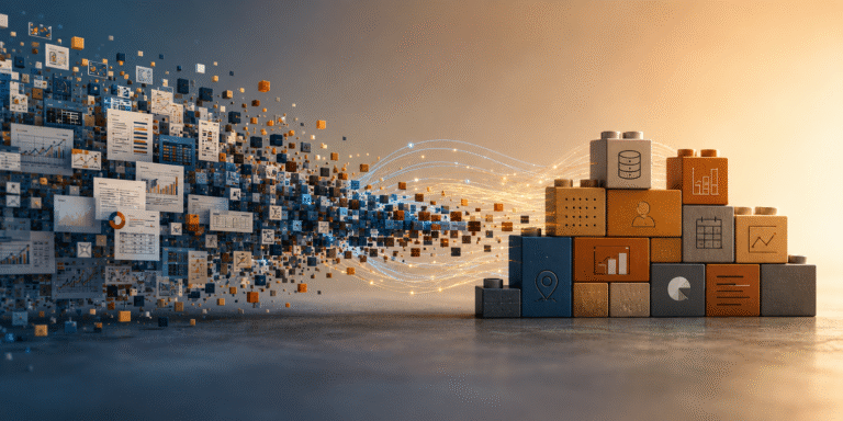 KI erstelltes Bild: Zusammenführung von Daten zu Data Products